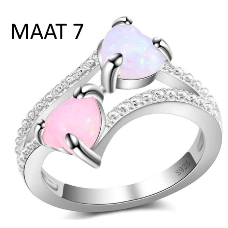 2 kleurige ring hartvorm - Maat 7 2 kleurige ring hartvorm - Maat 7